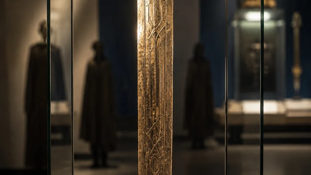 L’épée d’arazium de Sazotor Qaem’Rok, exposée au musée d’Oravaya Prime