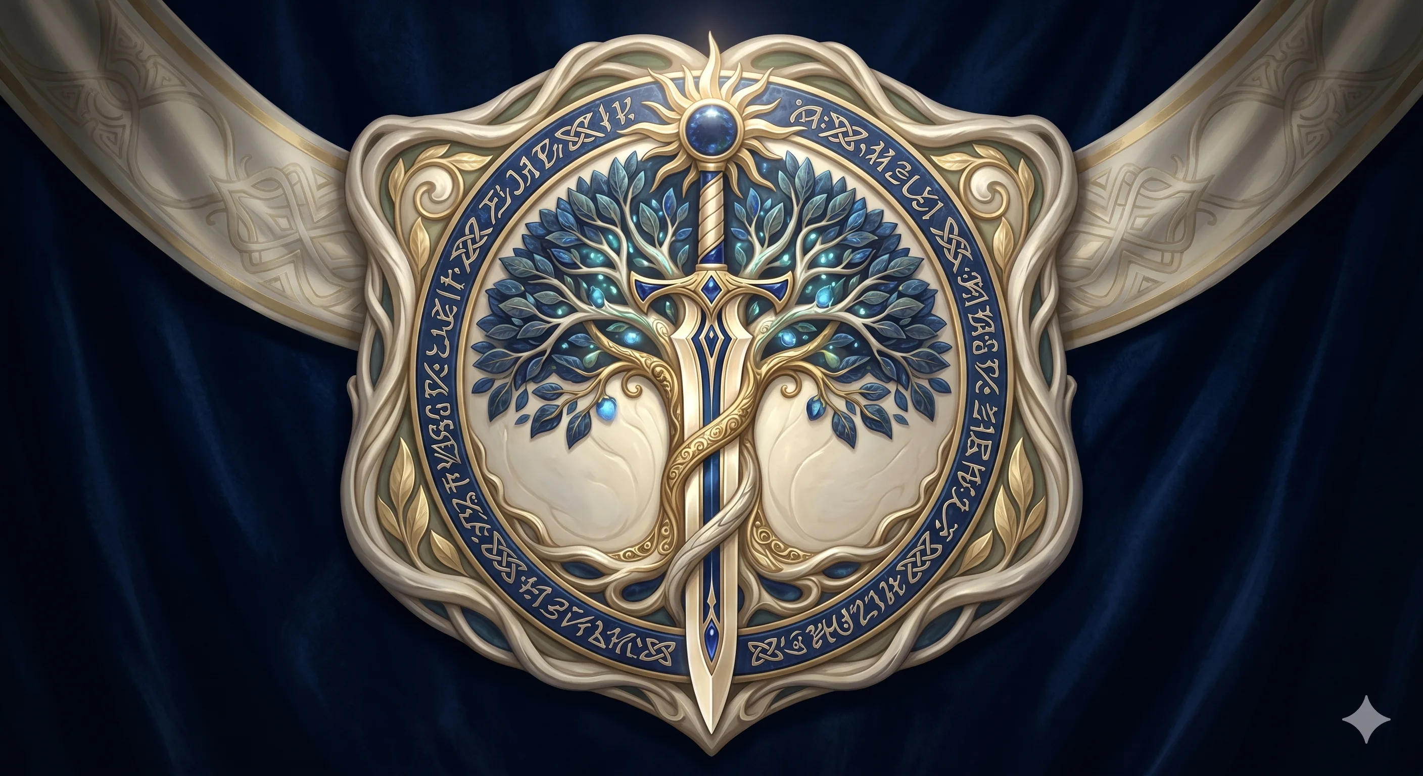 Blason et salle de la Maison Vael’Oran