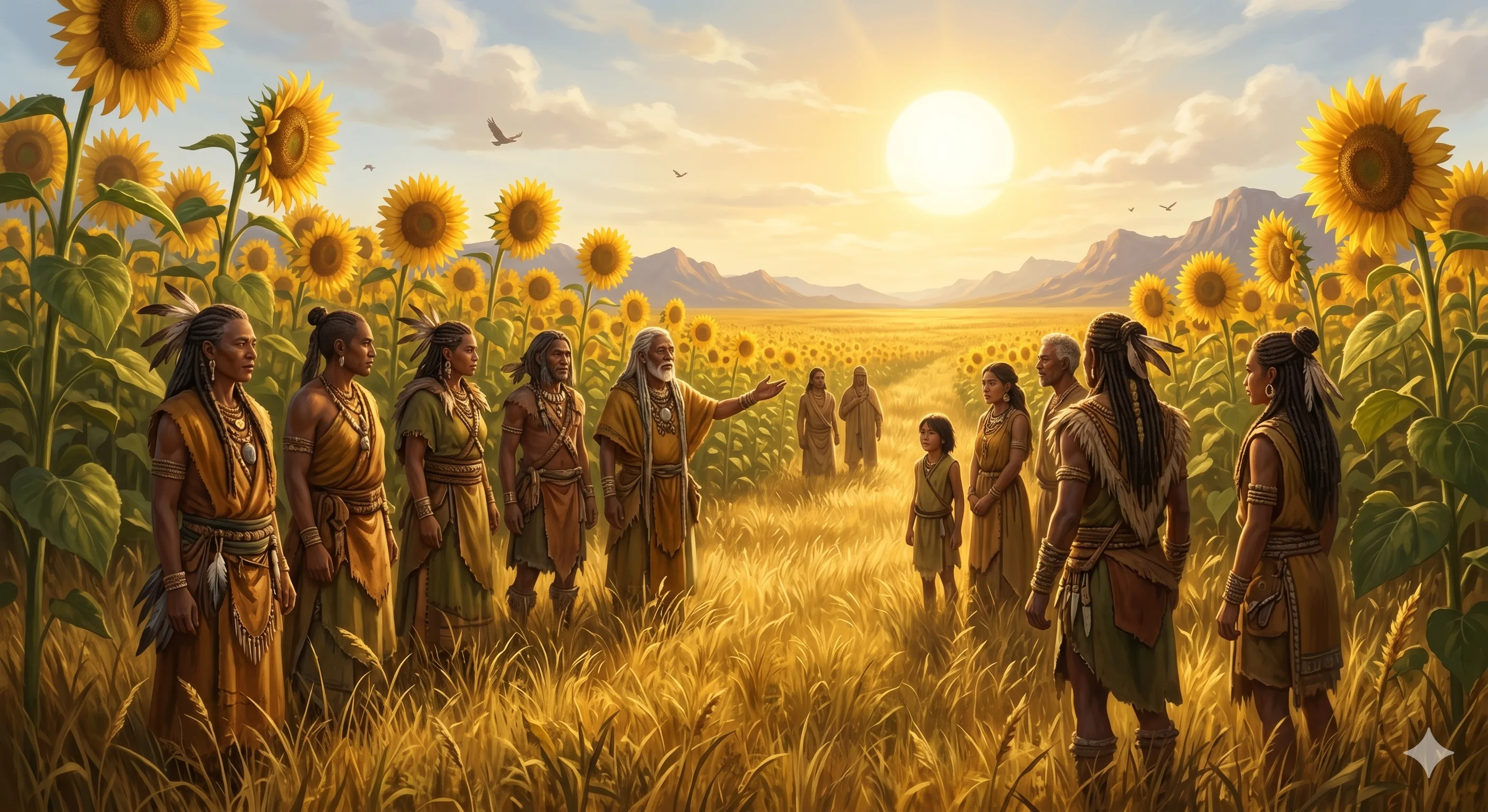 Éclairiens dans les plaines de tournesols d’Éclaira