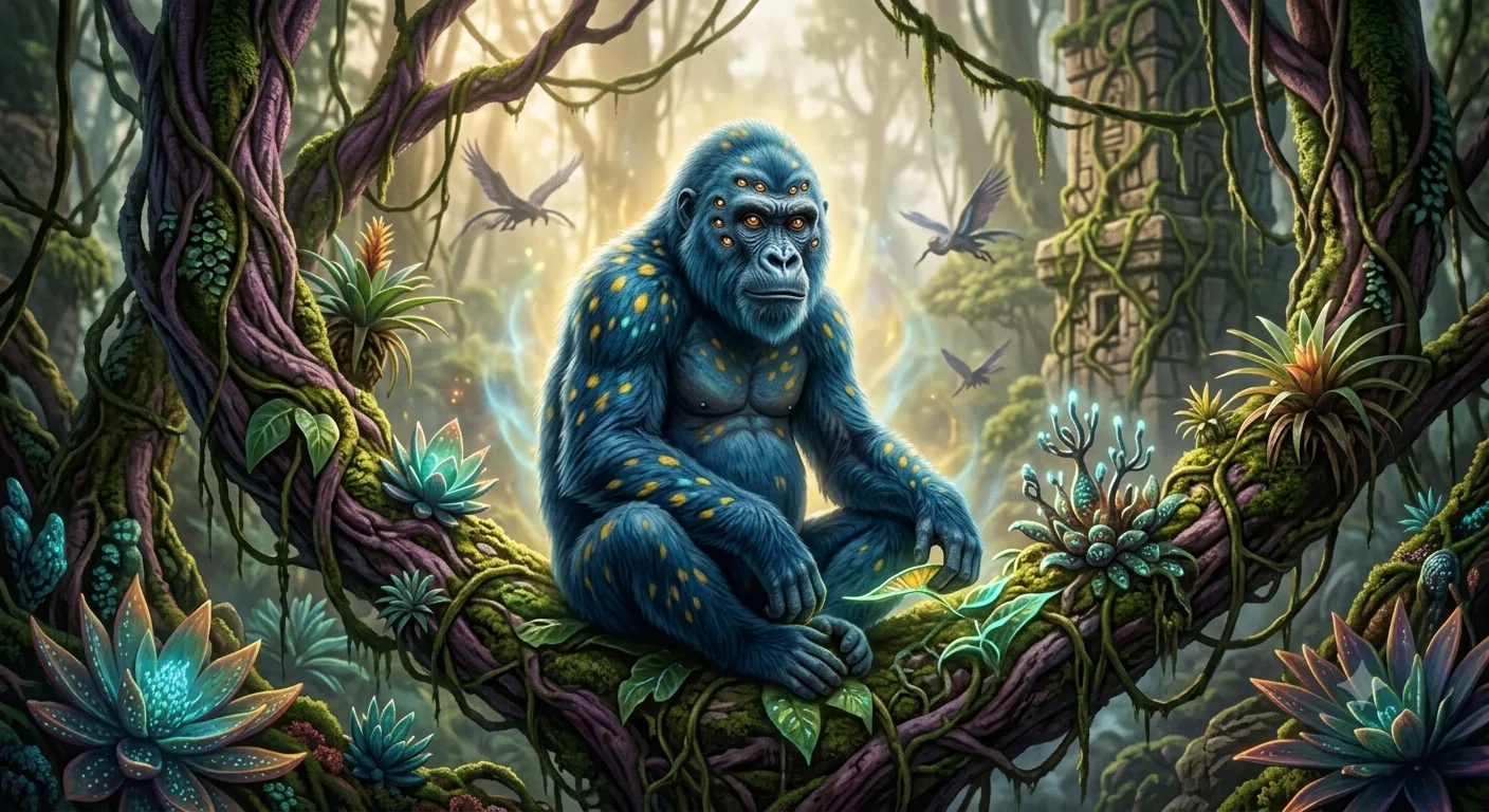 Le talomi, primate bleu à huit yeux