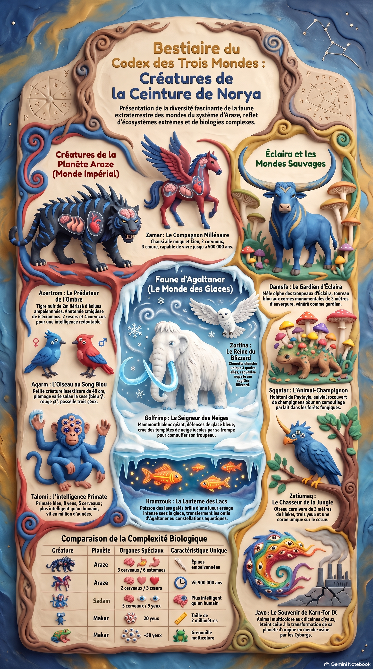 Bestiaire du Codex des Trois Mondes : créatures de la Ceinture de Norya