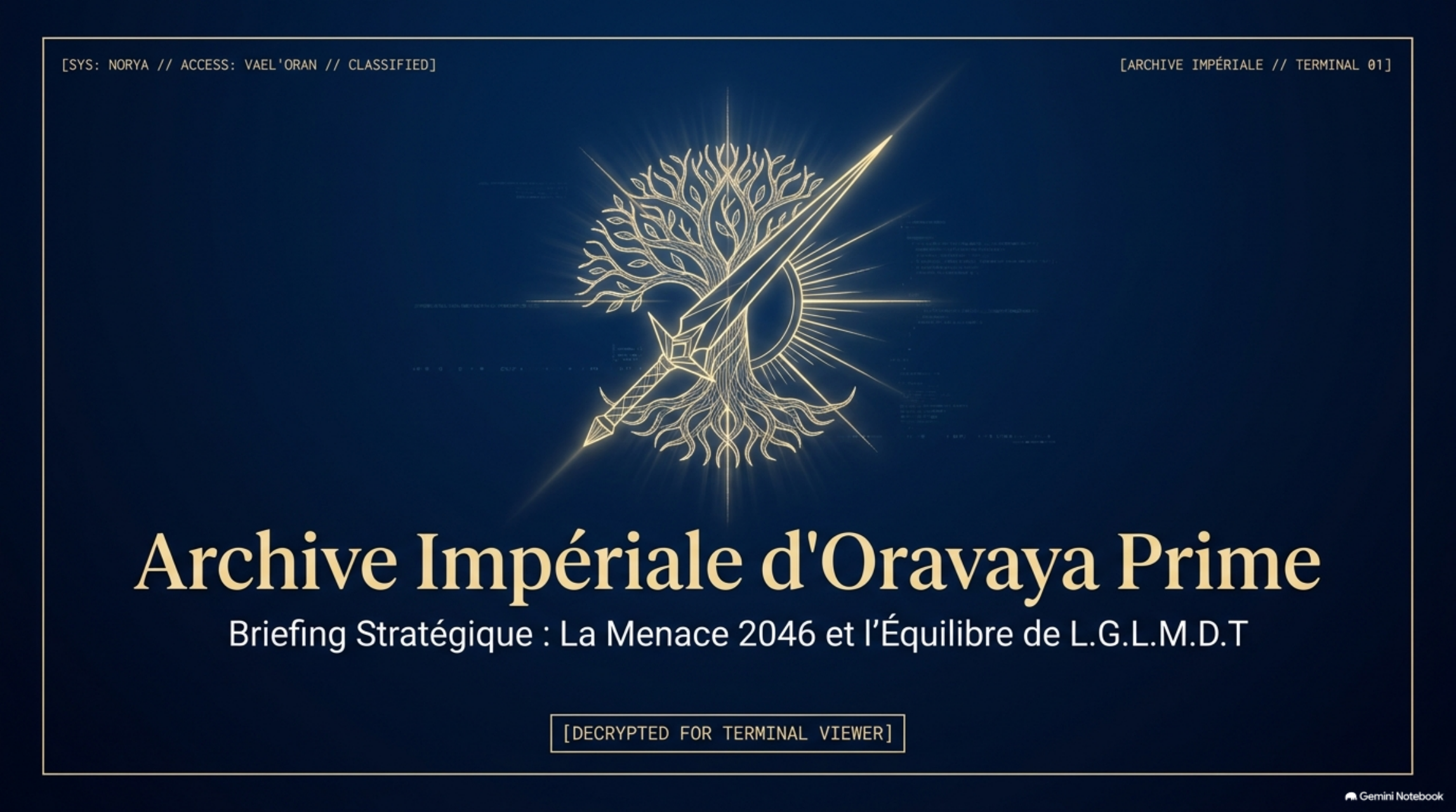 Archive Impériale d'Oravaya Prime : Briefing Stratégique Horizon 2046